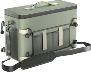 Deep Freeze Cooler Soft Sided Cooler Bag, 34 Can Collapsible Insulated Ice Chest, Large Leakproof Camping & Travel Cooler for Kayaking & Beach