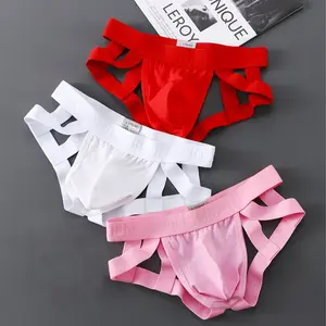 2022 New Men Sexy Low Rise Panties G-strings Thong Jock Strap Underwear Briefs Convex Pouch Underpants Gays Clothes Lingerie