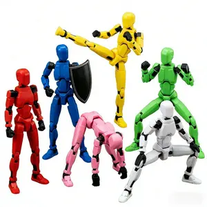Lucky Titan T13 Multi-Jointed Poseable Action Figure Model Kits, 6-Pack 14cm PLA Resin 3D Printed Sets with 30 Movable Joints, for Desk Decor, Anime Fans, Unique Artistic Design, Endless Customization, Model Kit,summervibes