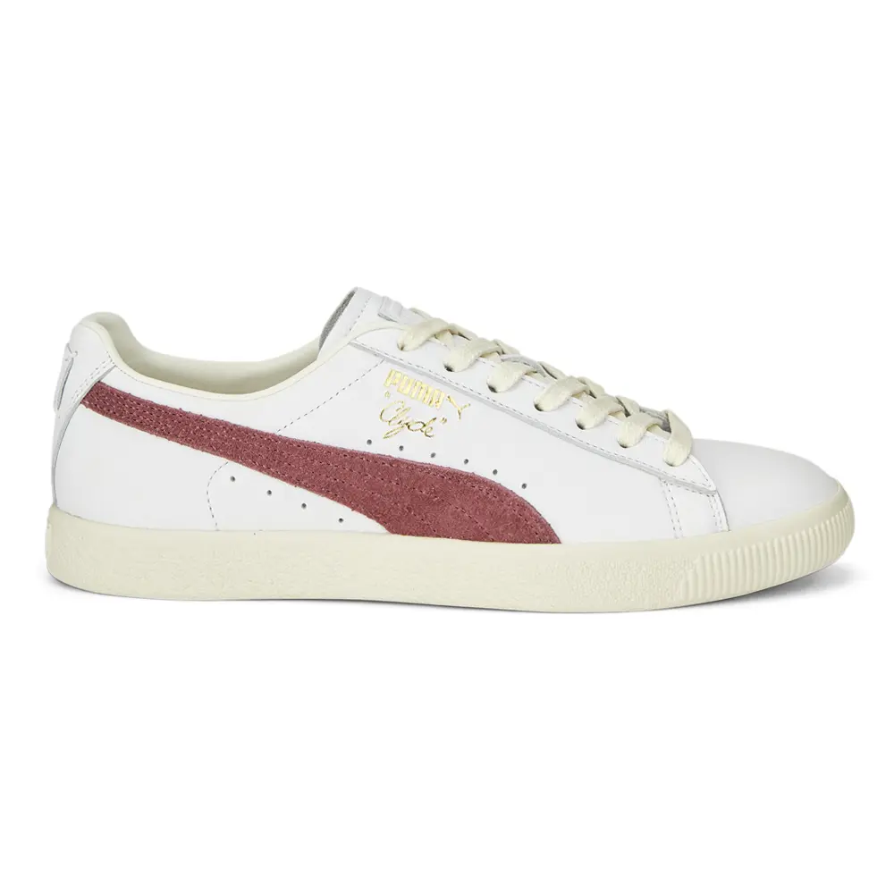 PUMA Mens Clyde Base Lace Up Sneakers Shoes Casual - White