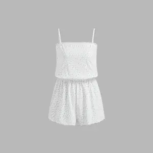 Cider Square Neck Ditsy Floral Lace Trim Cami Loungewear Romper