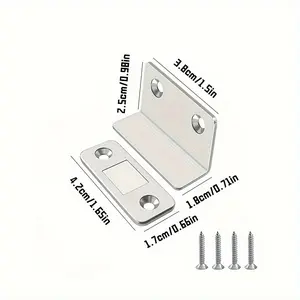 Set of 32 Ultra-Thin Magnetic Latches, L-Shaped Drawer Magnets, Adhesive Magnetic Sealing Strips for Cabinet Doors, Suitable for Kitchen and Wardrobe Closure