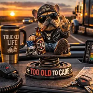 Funny Middle Finger Bobblehead, Dog Car Bobblehead with Sticky Pad, Humorous Gag Gift for Men, Drivers, Truck Owners, 1pc