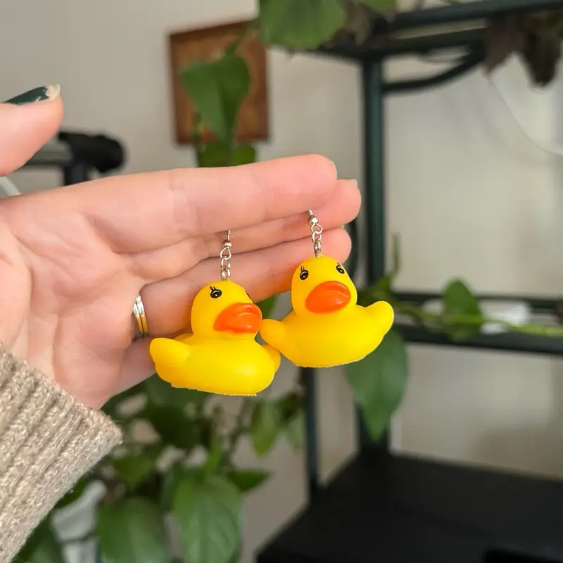 Handmade Rubber Ducky Earrings