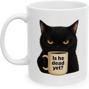Is he dead yet Sarcastic Coffee Mug, anti Trump Coffee Mug, subtle anti trump mug, FDT, Gift for Liberal, Grumpy Cat Mug
