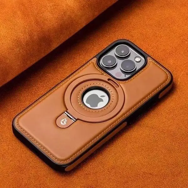 Leather Magnetic Phone Case with Built-in Stand, Multi-Function Protective Phone Accessory Compatible with iPhone 16 Pro Max, 15 Plus, 14, 14 Plus, 13, 12 - Plain Customized Cover