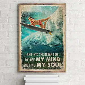Surfing Everything Will Kill You So Choose Something Fun Poster, Girl Surfing Poster, Surfing Lover Poster, Vintage Wall Art