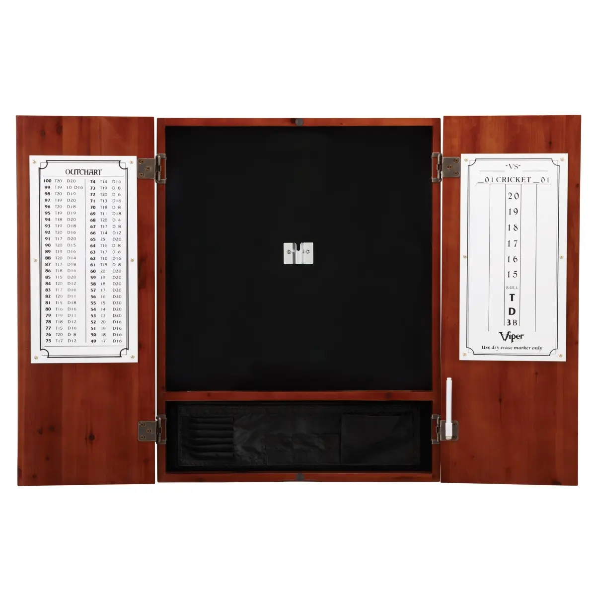 Viper 40-1078 Regulation Size Metropolitan Self-Healing Compressed Fiber Bristle Dartboard & Deluxe Cabinet Bundle - Dead-On Cinnamon Dartboard, Darts Sets
