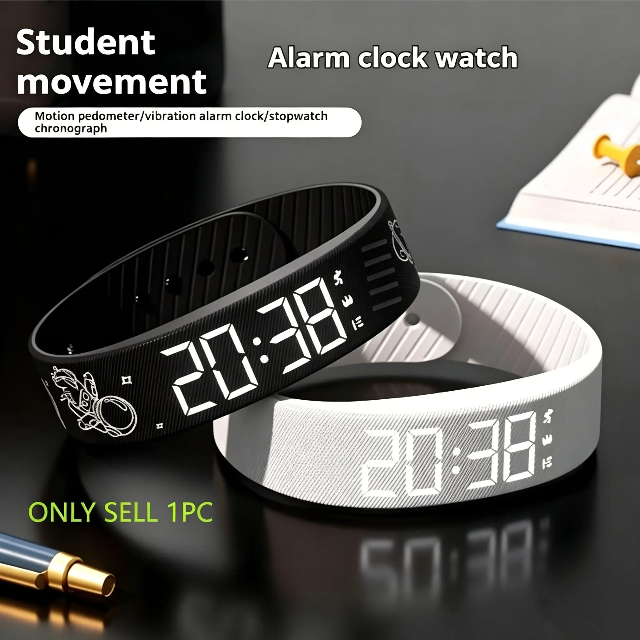 2026 New Multifunctional Fashion Electronic Tracker Watch, Unisex, Clock, Pedometer, Timer, Night Light, Wearable Sport, Holiday Gift