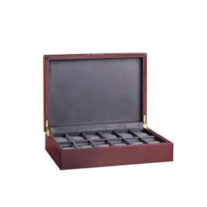 Mahogany Watch Storage Case – Diplomat 12-Piece Elegant Wood Watch Organizer