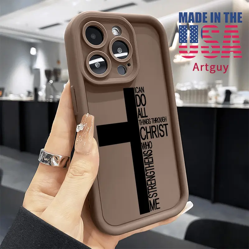 Soft Silicone iPhone Casing - Multi-Model Cellphone Cover for iPhone 16,16E,15 Pro Max Plus,14,13,12,11,X,XR - Rugged,Durable,Shockproof,Anti-Scratch,Trendy Letter Cross Design Handheld Devices Accessory with Raised Lips Protection for Gifting
