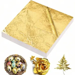 Premium 24k Gold Foil Sheets, 100 Pieces Gold Silver Rose Gold Decorative Foils, High-Quality Metallic Paper for Crafts and DIY Projects, Diverse Decoration