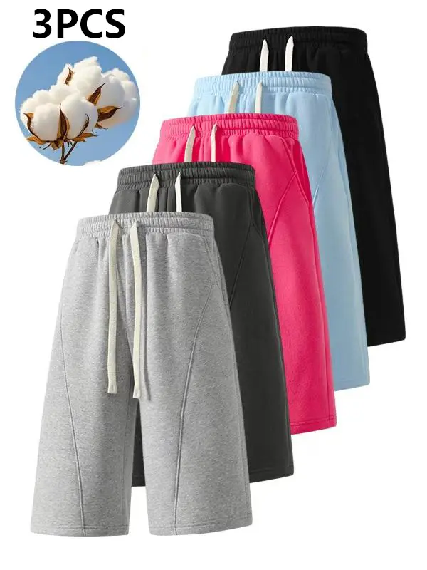 Men's Capri Pants, solid-color shorts, sports casual shorts, men’s summer casual wear, summer shorts, new spring products