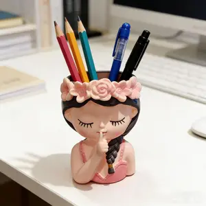 Cute Creative Fairy Pencil Holder Organizer, Stationary Organizer Holder, Desktop Storage for Nail Brushes and Tools, Charming Flower Pot Decor for Home & Office