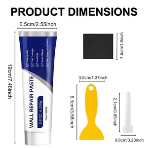 Drywal Repair Kit, 2 Pack Wall Mending Agent, Wall Patch Repair Kit with Scraper,Multi-Functional Drywall Patch Paste Repair Kit,Simple Filling of Wall Holes＆Efficient Crack Repair