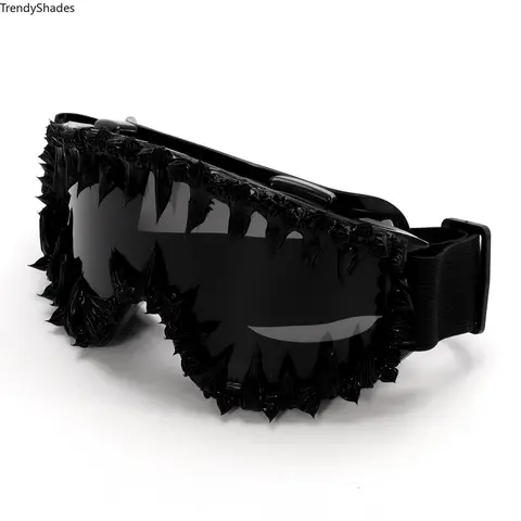 Trendy Punk Irregular Sunglasses Windproof Ski Goggles, Fashion Outdoor Accessories for Men and Women