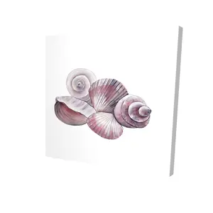 Begin Home Decor 2080-2424-CO129 24 x 24 in. Seaside Shells Marine Canvas - Coastal Bathroom Wall Art