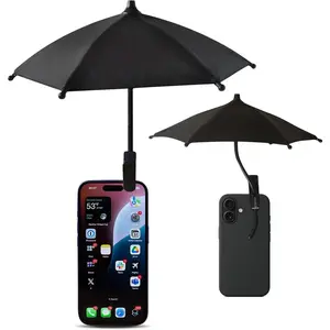 Summer Outdoor Sun protection Accessories Phone Umbrella - Anti-Glare Sun Shade, Phone Umbrella for Sun iPhone, Clip On umbrella for phone sun shade, Protects from Sunlight and Glare, Outdoor Activities, Universal Fit for All Smartphones Riding Biking