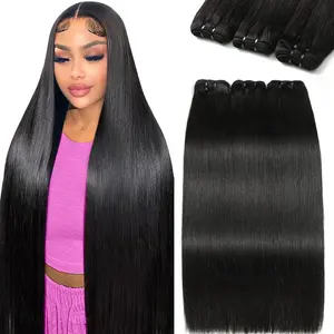 CHICHIFLOW Straight Bundles Human Hair 16-26 Inch Brazilian Straight Hair Bundles 100% Unprocessed Virgin Hair Weave Bundle Human Hair Extensions for Women Trippy Hair Bundle Natural Color