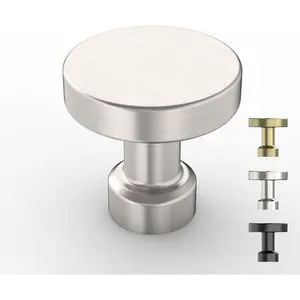 10 Pack 1.2 Inch Brushed Nickel Cabinet Knobs - Round Drawer Knobs for Kitchen & Dresser Drawers