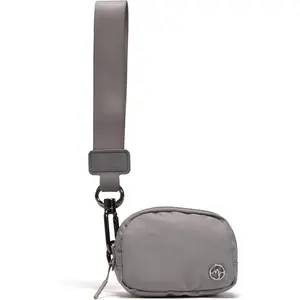 Wrist Strap & Mini RFID Blocking Wallet Combo - Stylish, Compact, and Versatile Accessory Set - Light Grey