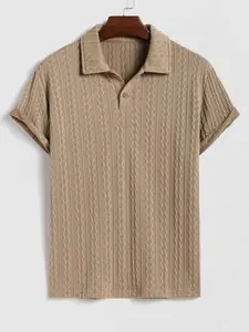 Men's Plain Jacquard Knit Polo Shirt, Regular Fit Casual Short Sleeve Button Front Knitted Polo Shirt for Summer, Polo Shirts Men, Collared Shirt, Men's Clothing, Menswear, Fitted