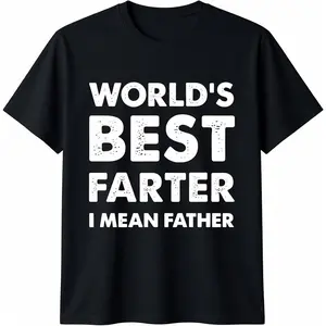 [100% Cotton] Father's Day Retro World's Best Farter Dad Joke T-Shirt Premium Cotton Apparel Fathersdaygift Graphic Tees Men graphic tee Streetwear