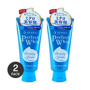 2 Pack SENKA Perfect Whip Face Wash 4.05 oz Each - Japanese Foam Cleanser, Deep Pore Cleansing, Smooth Skin