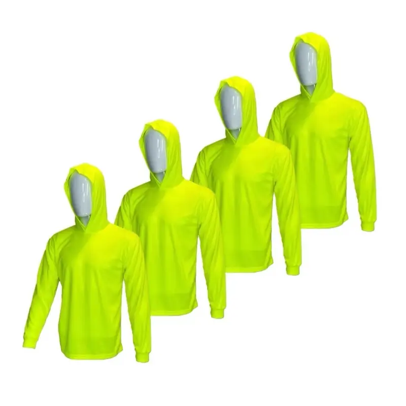 4-Pack Reflective Safety Shirts With Hood - High Visibility Work Shirts Long Sleeve 4 thumbnail image