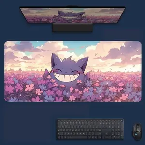 PKM Smile Geengaar Table Mouse Pad Cute Gaming Desk Mat Anime Setup Mat