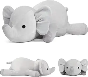 Elephant Weighted Stuffed Animals 24in 4.2lbs, Big Weighted Stuffed Animal Elephant Plush Toys Plushies Pillows Gifts for Kids, Adutls, Boys and Girls