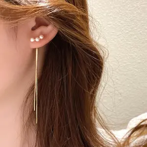 Women' -Fit Long Tassel Stud Earrings - Vintage Minimalist Dangle Earrings Suitable for Casual & Wear, Year-Round Layered Tassels, No Coating for Durability, Daily to Special Occasion