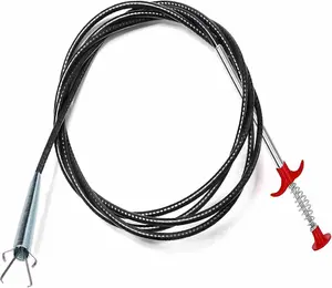 Drain Snake 4-Claw Manual Auger with Flexible Cable for Kitchen Sink Bathtub Toilet Ergonomic Handle Easy Clog Removal Reusable Eco-Friendly Tool Spring-Loaded Claw Hook Secure No-Drop Grip Pipe Toilet Unclogger