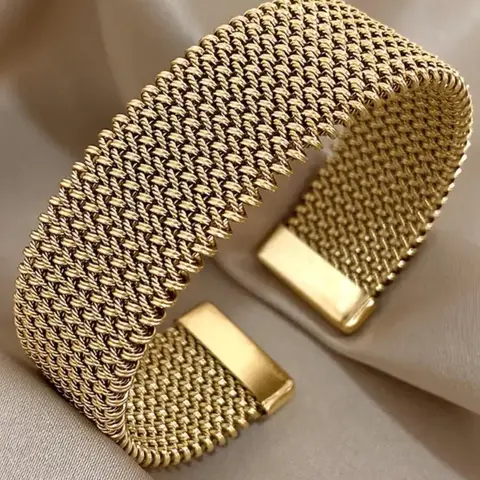 Vintage Stainless Steel Mesh Bracelet, Metal Bracelet, Elegant Jewelry Bracelet, Fashionable Jewelry for Women & Men, Trendy Versatile & Exquisite Jewelry for Birthday Gift, High-Quality Bracelet
