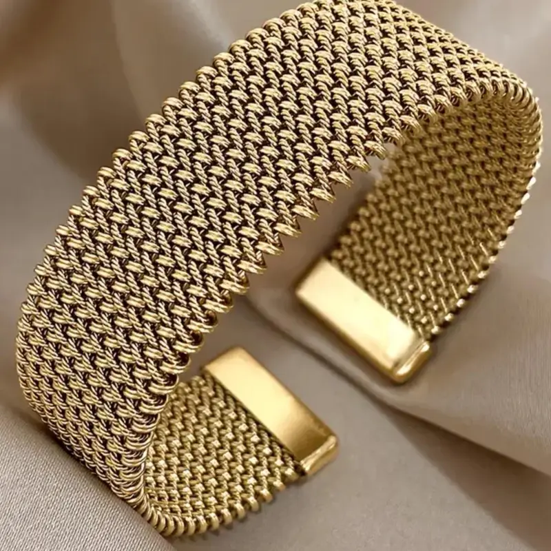 Vintage Stainless Steel Mesh Bracelet, Metal Bracelet, Elegant Jewelry Bracelet, Fashionable Jewelry for Women & Men, Trendy Versatile & Exquisite Jewelry for Birthday Gift, High-Quality Bracelet