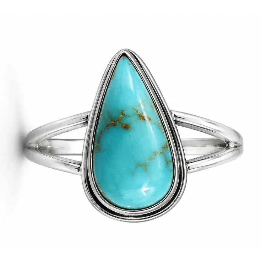 Size 7 Turquoise .925 Sterling Silver Ring