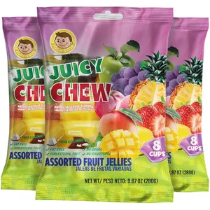 Josh Bosh Juicy Chew Assorted Fruit Jellies 3-Pack \u2013 Various Fruity Flavors, 8 Individual Cups per 9.87 Oz Bag