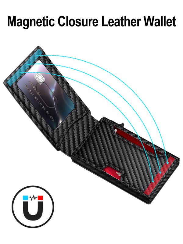 Stylish Black RFID Popup Card Wallet for Men - Slim Design, Secure Storage & Effortless One-Touch Eject（Does not support storing cash）