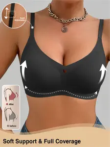 Women's Minimalist Comfortable Seamles Jelly Gel Wirefree Bra With Non-Deachable Padded Bra