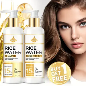 Rice Shampoo and Conditioner Set, Rice Extract, Amino Acids & Argan Oil, Deep Moisturizing, Nourishes All Hair Types, Daily Use, Hydrating Shampoo