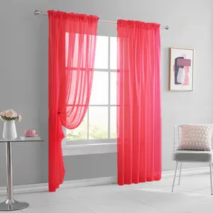 2-Pack Classic Sheer Curtains, 100% Polyester Lightweight Woven Rod Pocket Drapes for Bedroom, All-Season Decorative Transparent Panels, Machine Washable, Uncorded, Fashion Theme, Home Decoration Curtain, Window Curtain