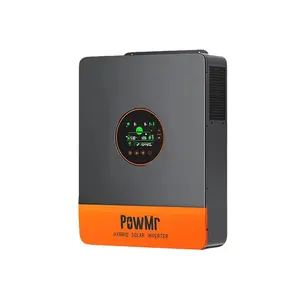 PowMr 5200W Hybrid Solar Inverter, 48V DC to 110V/120V AC, Split Phase Inverter with 100A MPPT Controller, Max PV Input 6KW, 500VDC, Supports Up to 6 in Parallel, for Lead Acid Lithium Battery