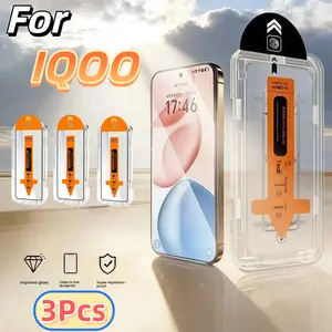3-Pack Vivo Iqoo Screen Protectors, HD Tempered Glass, Ultra-Sensitive Fingerprint Unlock, 9h Hardness, Dust-Free, Bubble-Free, Easy Install