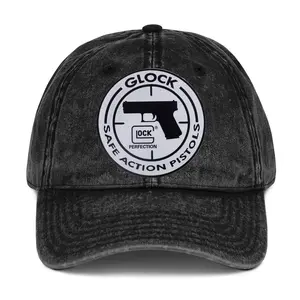 Glock Safe Action Pistols Dad Hat, Tactical Shooting Cap, Vintage Washed Baseball Hat, Adjustable Cotton Cap, Gun Range Style, Firearm Enthusiast Gift USA