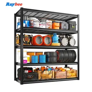 Raybee Garage Shelves 48''W X 72''H X18''D Storage Shelving Unit Heavy Duty 2500LBS 5-Tier Adjustable Metal Rack for Garage Storage Organiser