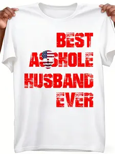 Funny Marriage Humor T-Shirt - BEST ASHOLE HUSBAND EVER Graphic Tee - Couples Matching Black Shirt - Heavyweight Pre-Shrunk Streetwear Top - Husband Wife Gift Idea for Anniversary Christmas