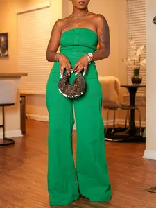 MotionKiller Elegant Strapless Wide Leg Jumpsuit