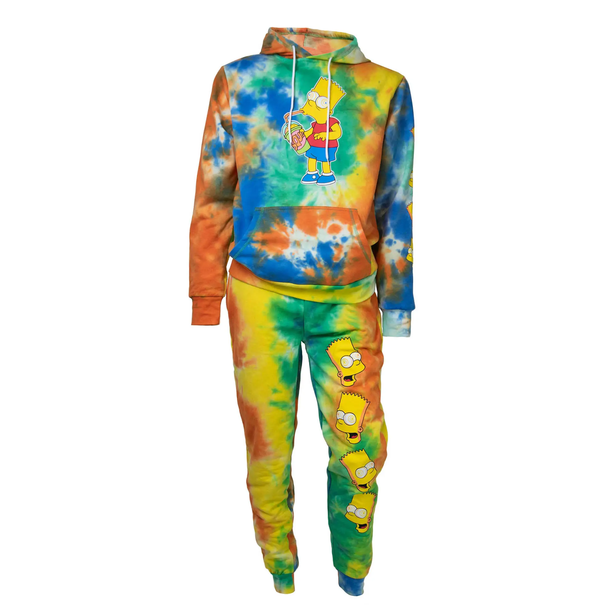 Mens The Simpsons Bart Psychedelic Faces Two Piece Combo Set