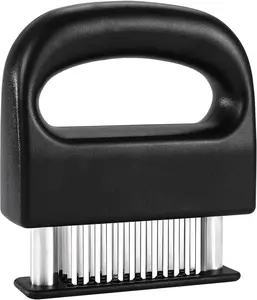 【summervibes】Meat Tenderizer Needle Stainless Steel Hand Held, Blade Tenderizer for Meat, Meat Tenderizer Tool for Tenderizing Chicken, Steak, BBQ（Ultra Sharp 48 Blades Kitchen Cooking Tool
