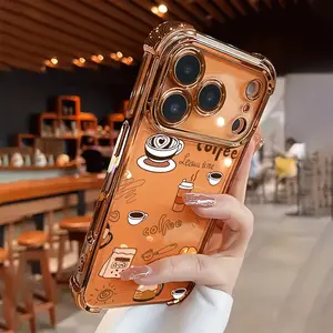 A New Design of Creative Coffee Afternoon Tea Pattern Phone cases Case Compatible with iPhone 17 Air 16 15 14 13 12 11 Pro Max Plus xs max Featuring Strengthened Four Corners Soft Back for Drop Protection 2D printing